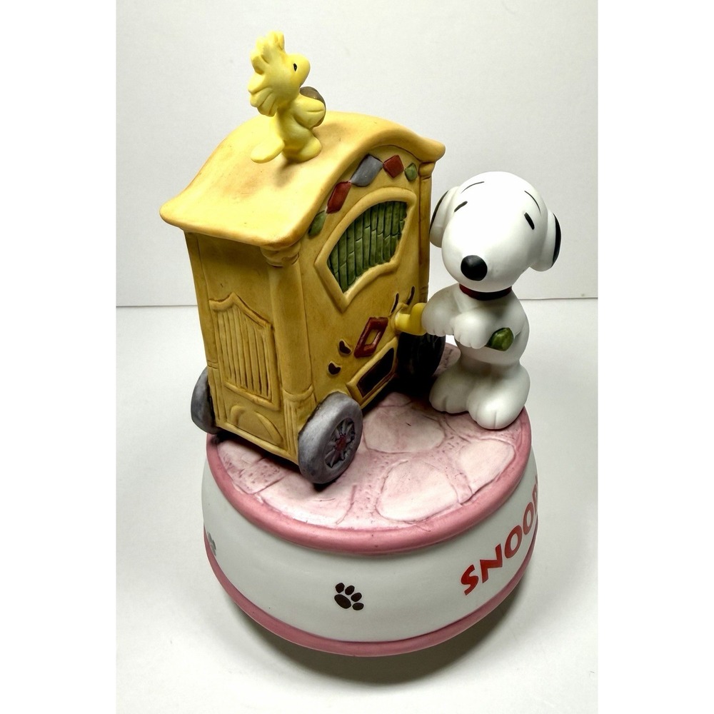 Vintage Sekiguchi Peanuts Snoopy Japan Music Box Crank Organ Figure 1997 Rare - Picture 14 of 17